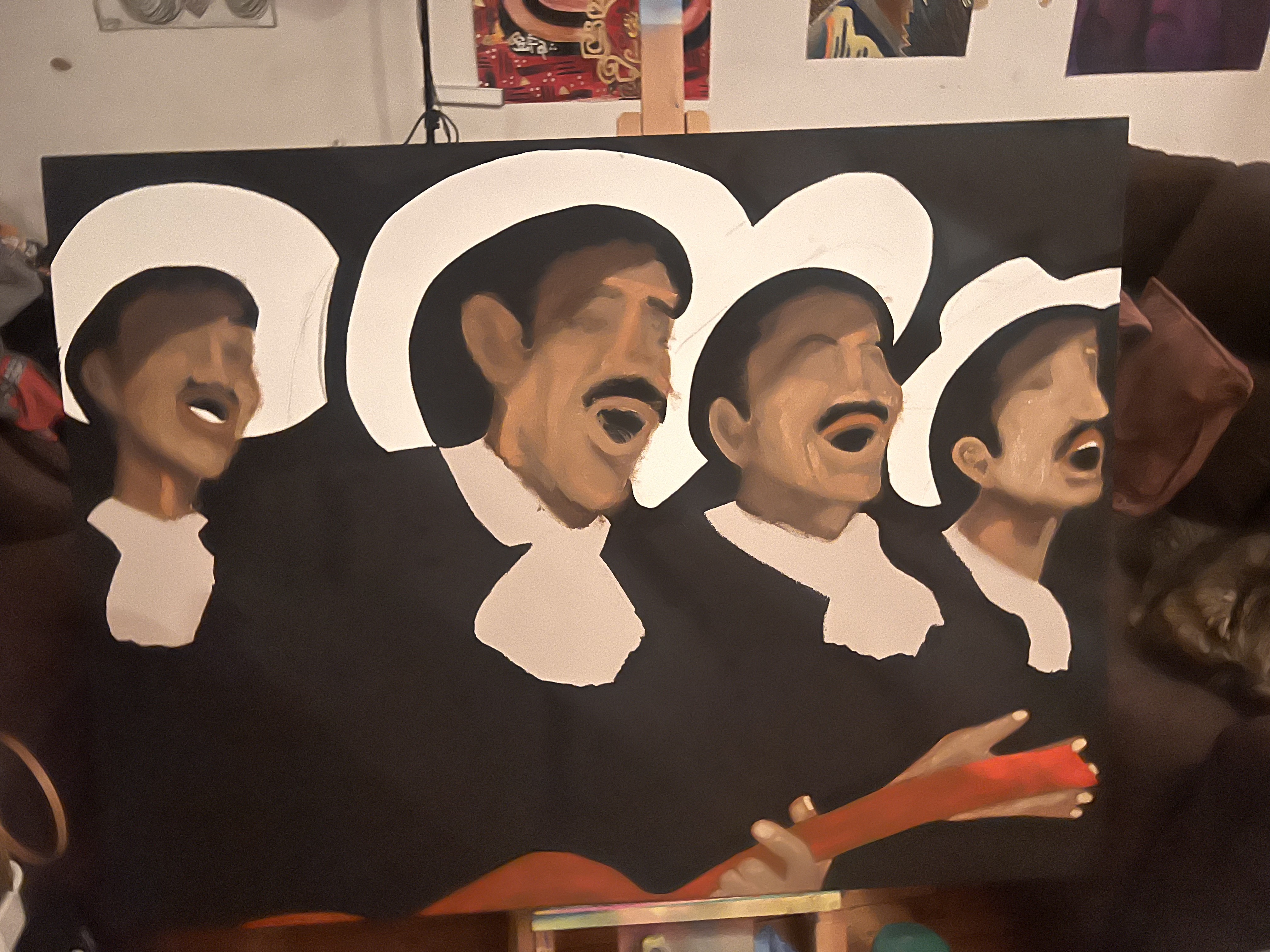 Mariachi Artwork in Progress from artist Alisa Centehua Cruz